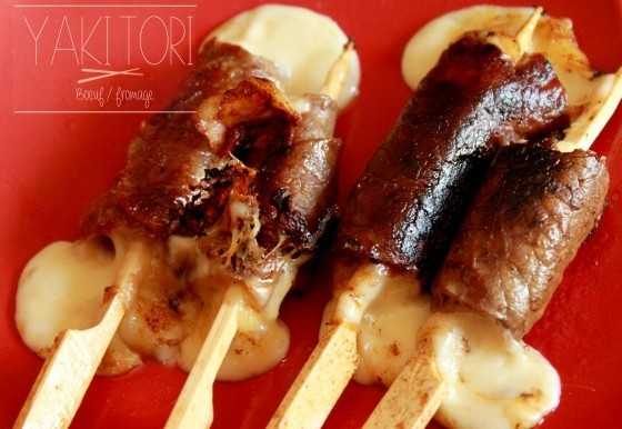 Yakitori de boeuf et fromage
