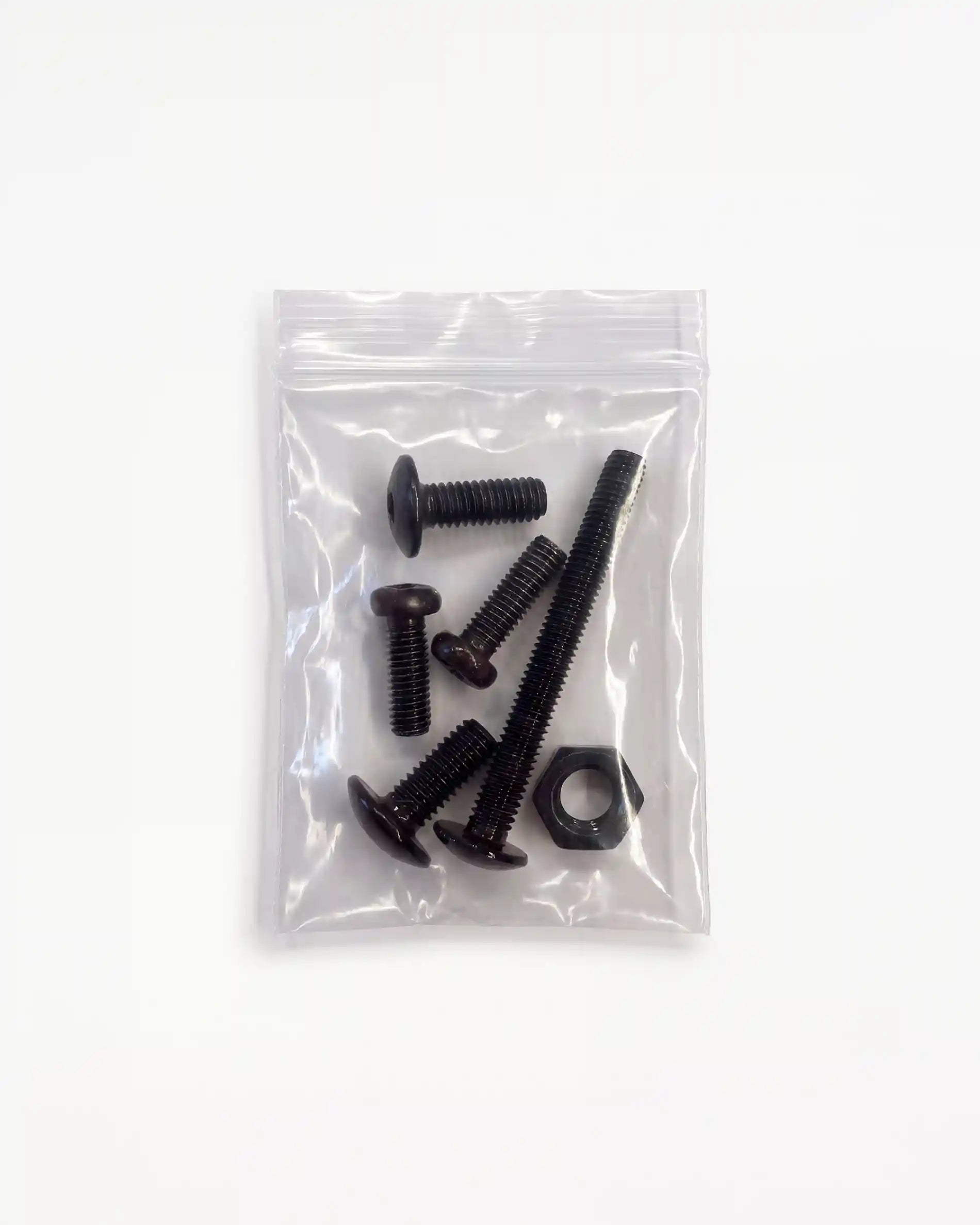 Beutel mit schwarzen Halbrundkopfschrauben und Sechskantmuttern, Schraubenset PILOTIS