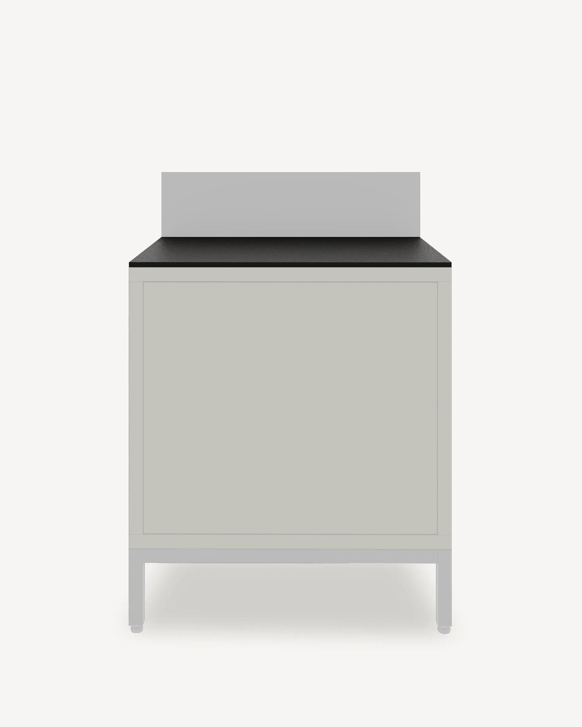 Pilotis-Modul Classic mit schwarzer Ablage und grauer Front, Produktabbildung vor weißem Hintergrund