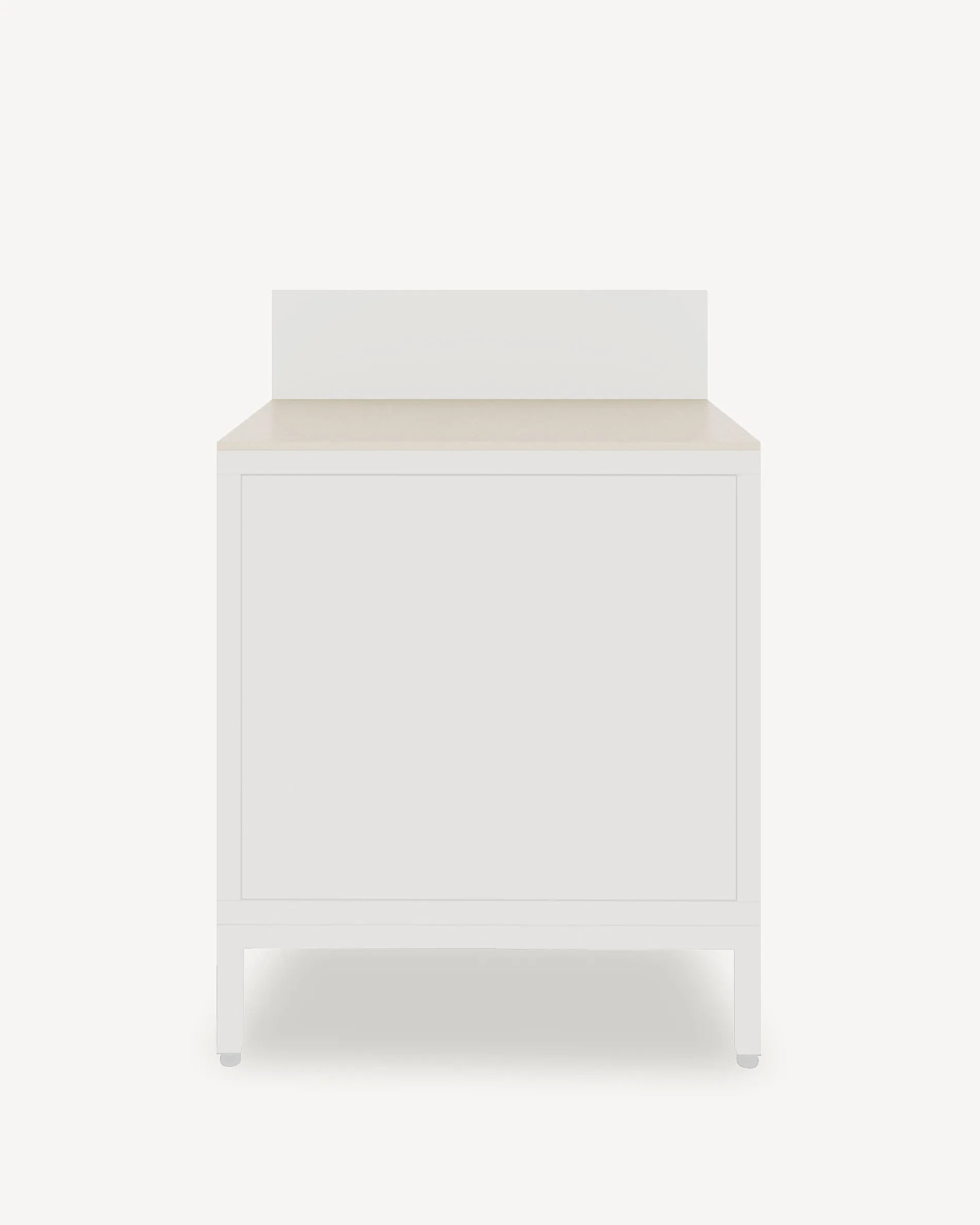Pilotis-Modul Classic mit Ablage und Front in Cremebeige, Produktabbildung vor weißem Hintergrund