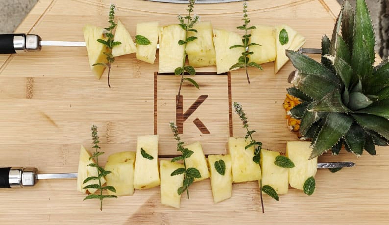 Brochettes d'ananas
