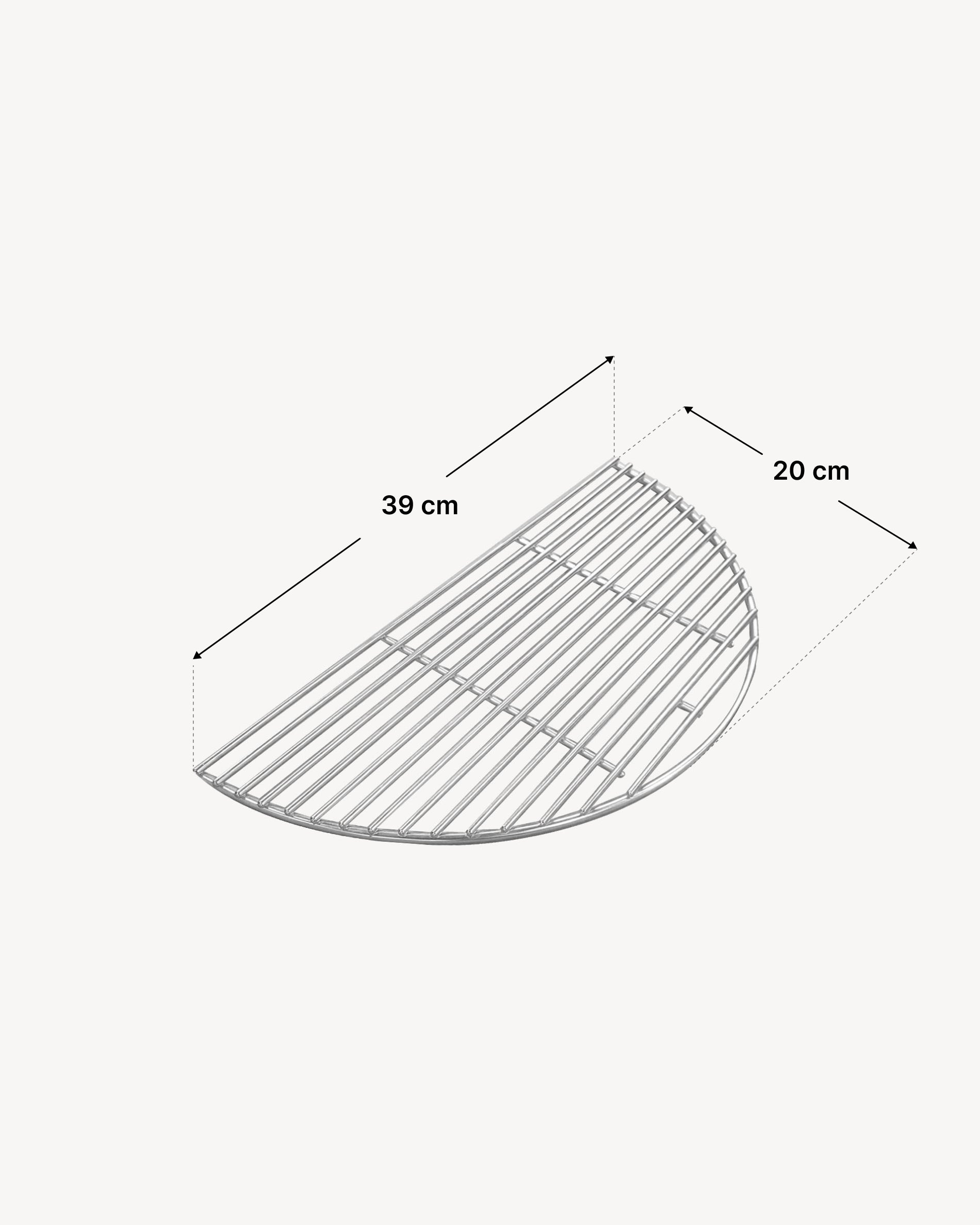 Maße halbe Edelstahl-Grillrost Kokko L