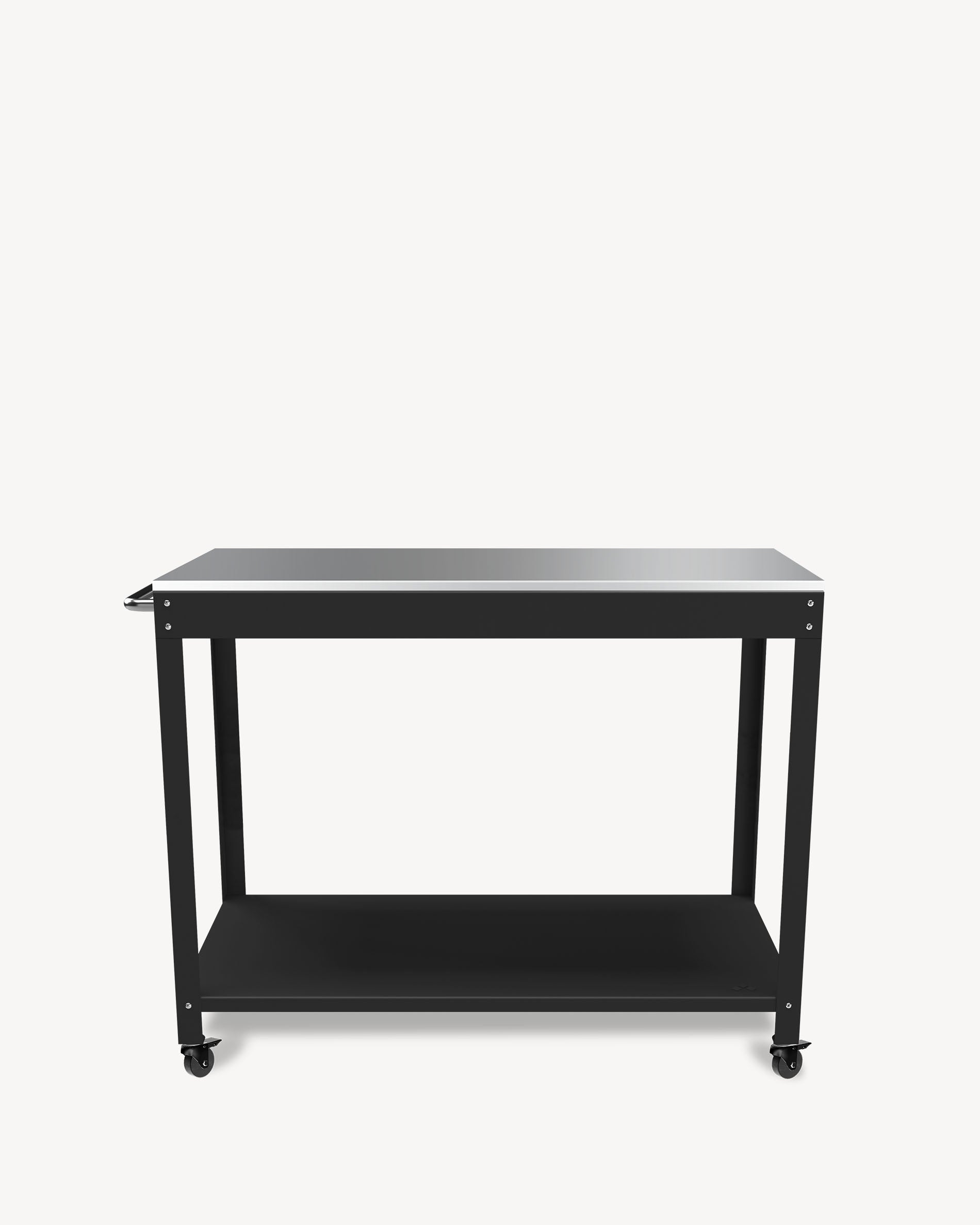Carrello in metallo e acciaio inox nero