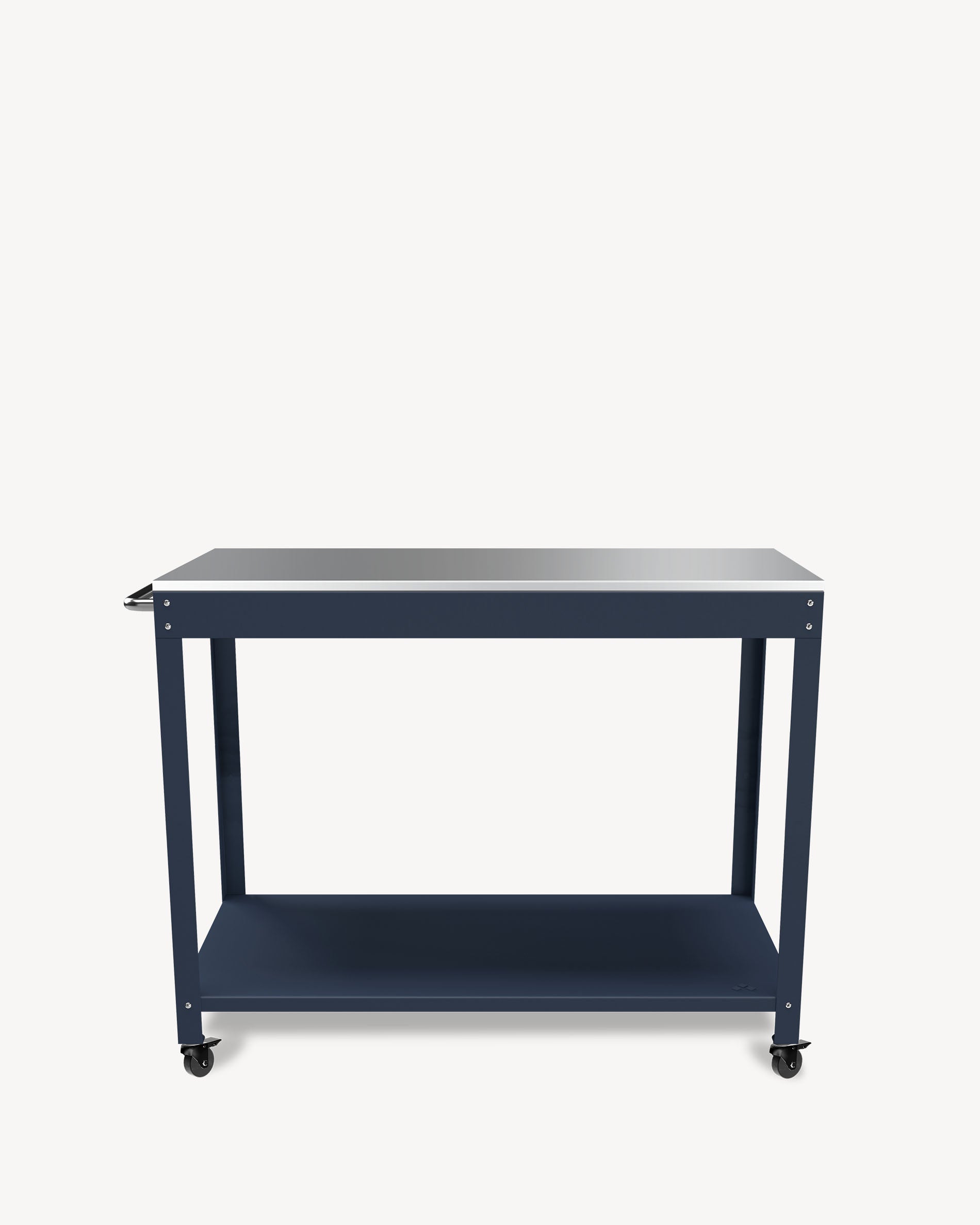 Carrello in metallo e acciaio inox blu navy