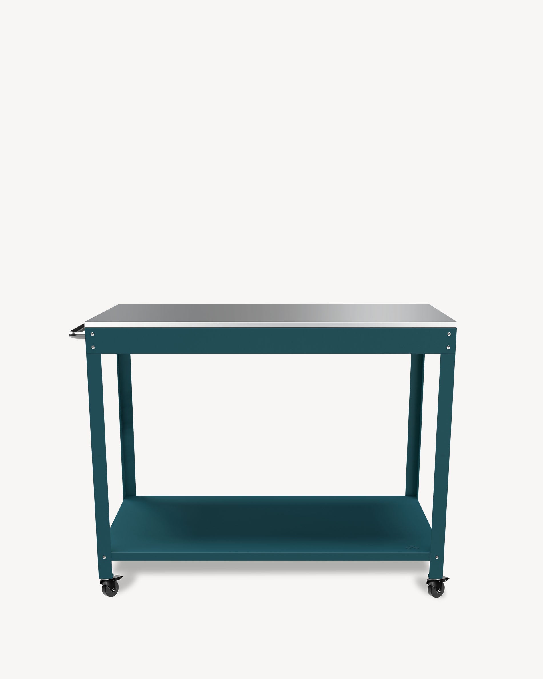 Carrello in metallo e acciaio inox blu oceano