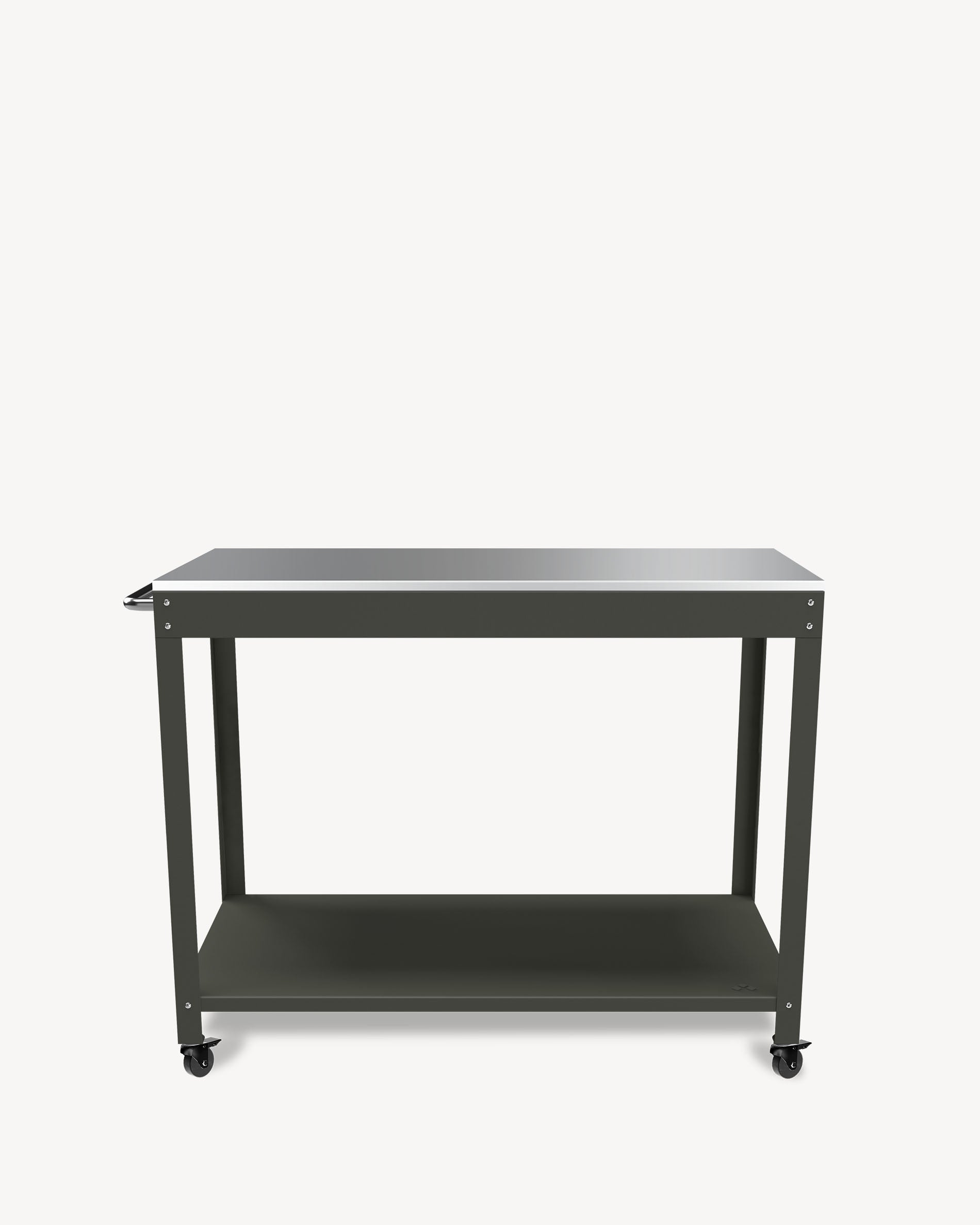Carrello in metallo e acciaio inox verde oliva