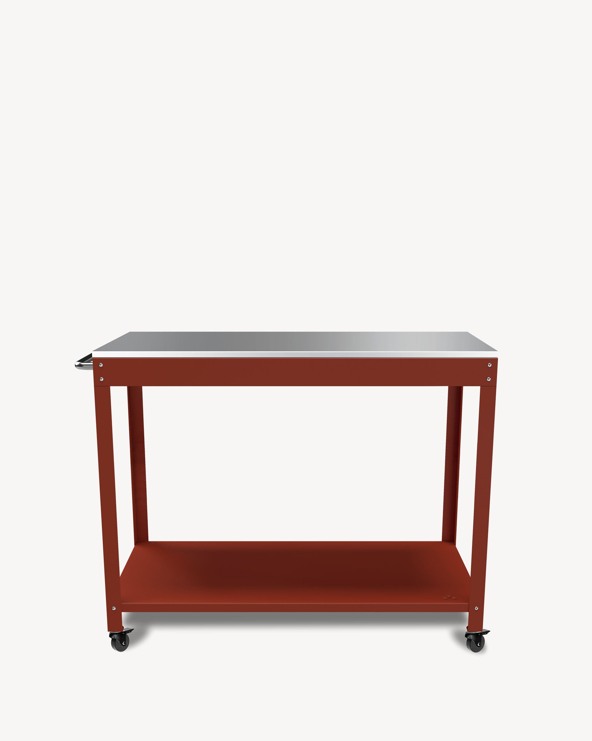 Carrello in metallo e acciaio inox rosso