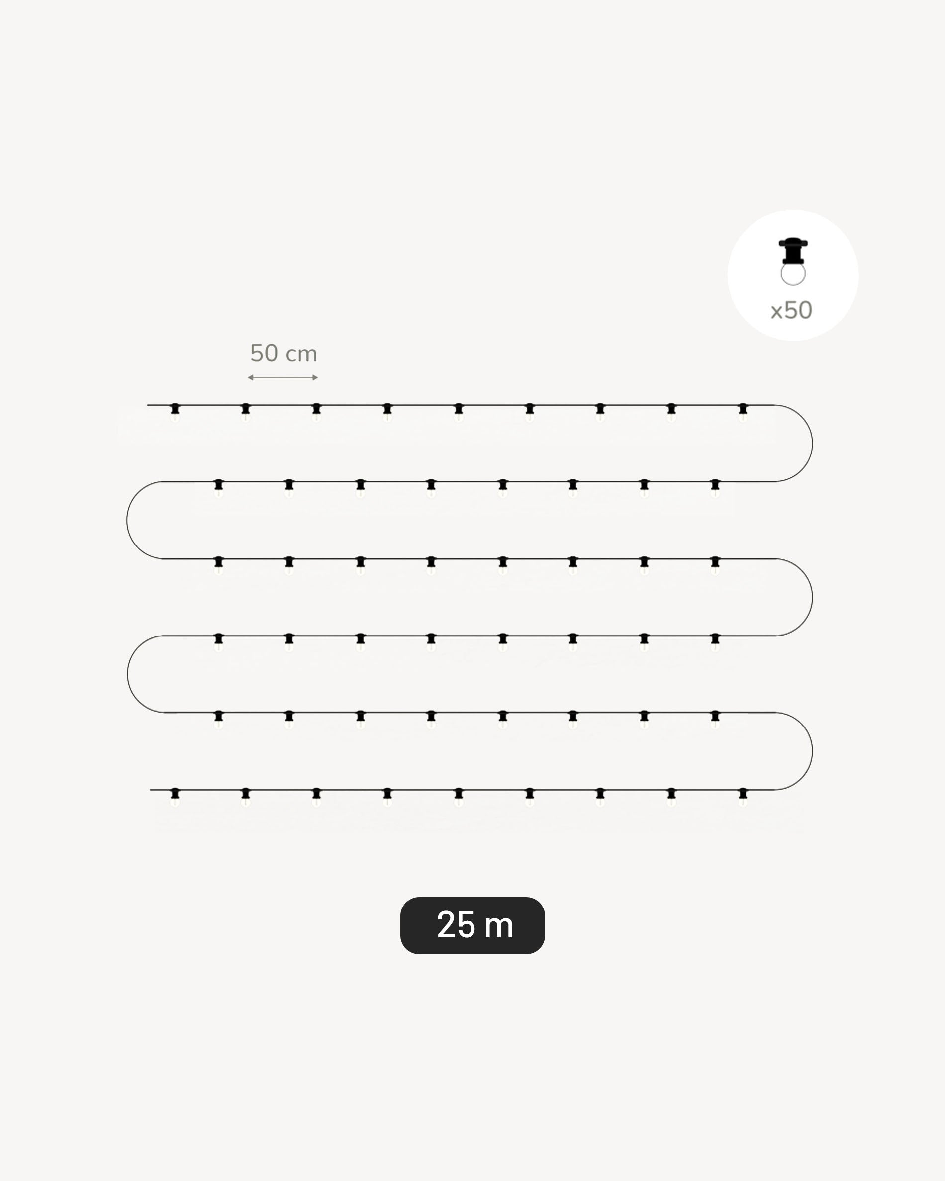 Runde Lichterkette mit Filament