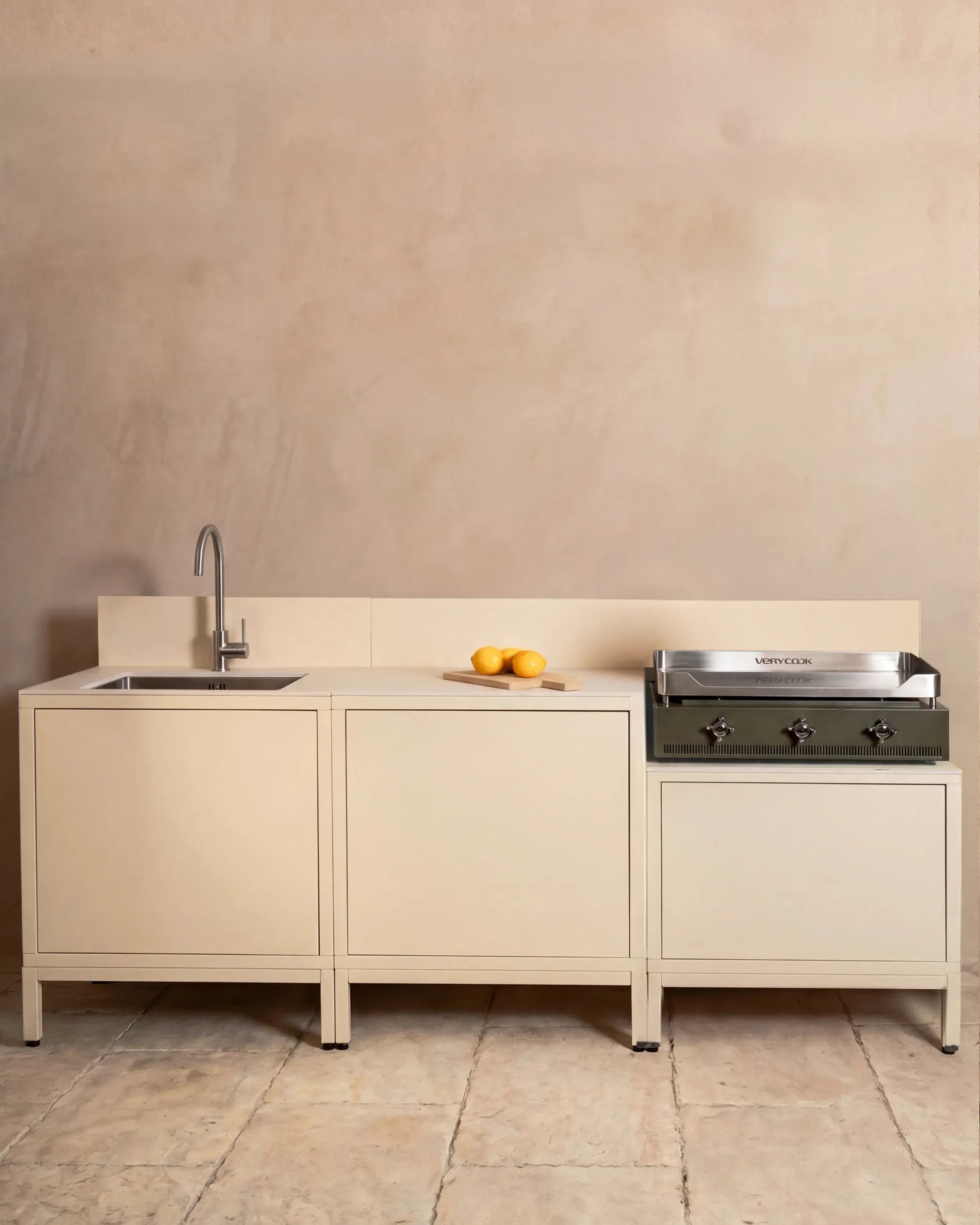 Kokko Pilotis Plancha-Modul creme mit integriertem Stauraum
